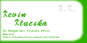 kevin klucska business card